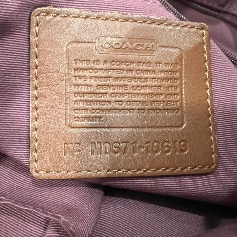 Coach Monogram W Brown Leather Accent Vintage - Picture 9 of 11